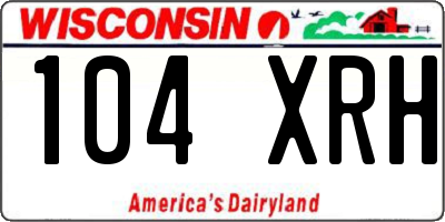 WI license plate 104XRH