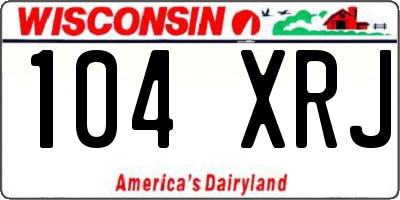 WI license plate 104XRJ