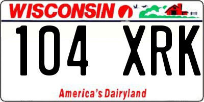 WI license plate 104XRK