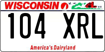 WI license plate 104XRL