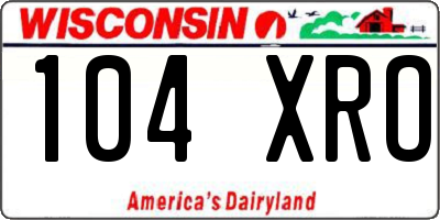 WI license plate 104XRO