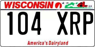 WI license plate 104XRP