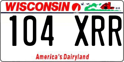 WI license plate 104XRR