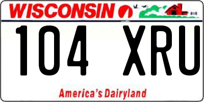 WI license plate 104XRU