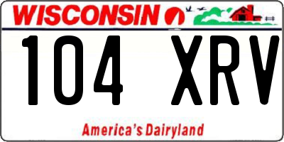 WI license plate 104XRV