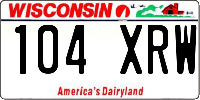 WI license plate 104XRW
