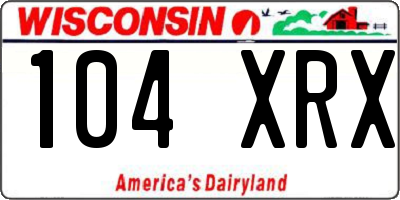 WI license plate 104XRX
