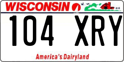 WI license plate 104XRY