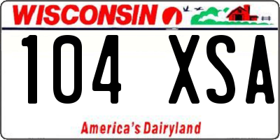 WI license plate 104XSA