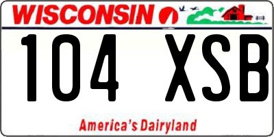 WI license plate 104XSB