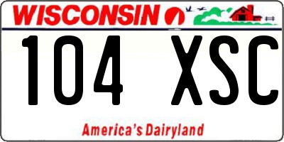 WI license plate 104XSC