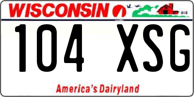 WI license plate 104XSG