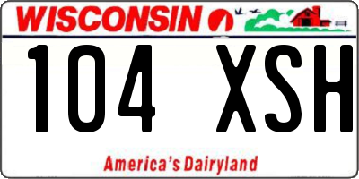 WI license plate 104XSH