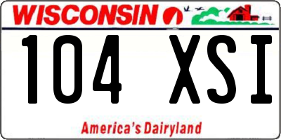 WI license plate 104XSI