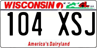 WI license plate 104XSJ