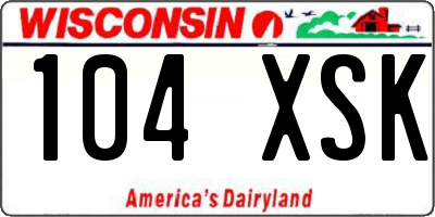 WI license plate 104XSK