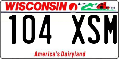 WI license plate 104XSM