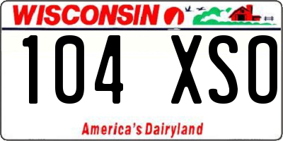 WI license plate 104XSO