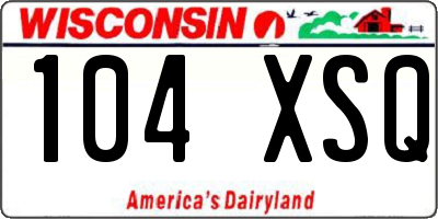 WI license plate 104XSQ