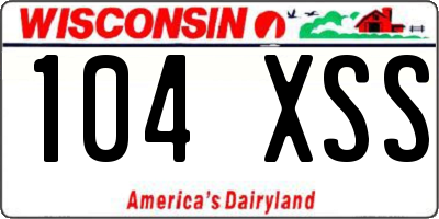 WI license plate 104XSS