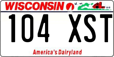 WI license plate 104XST