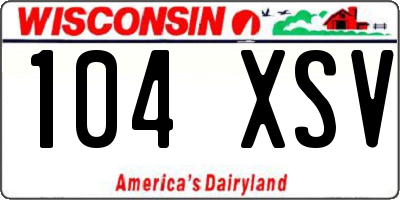 WI license plate 104XSV