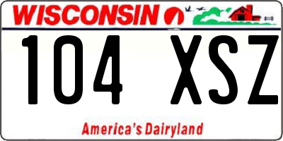WI license plate 104XSZ