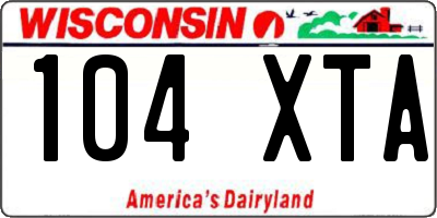 WI license plate 104XTA