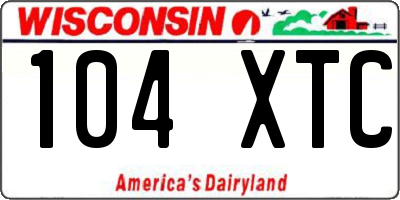 WI license plate 104XTC