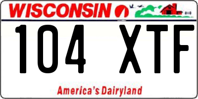 WI license plate 104XTF