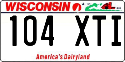 WI license plate 104XTI