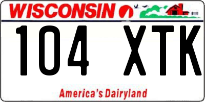 WI license plate 104XTK