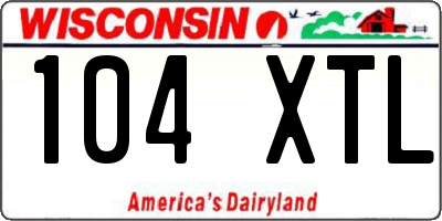 WI license plate 104XTL