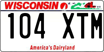 WI license plate 104XTM