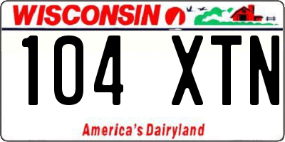 WI license plate 104XTN
