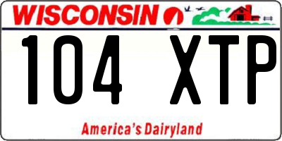 WI license plate 104XTP