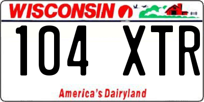 WI license plate 104XTR