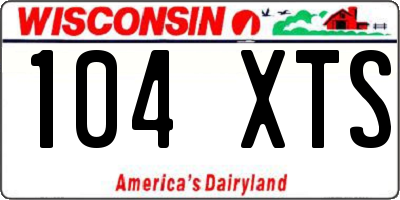 WI license plate 104XTS
