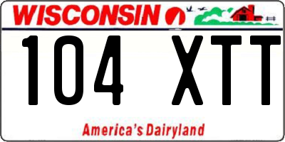 WI license plate 104XTT