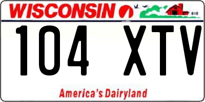 WI license plate 104XTV