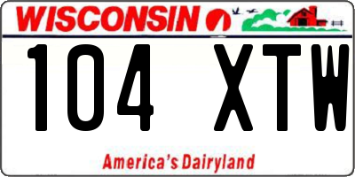 WI license plate 104XTW