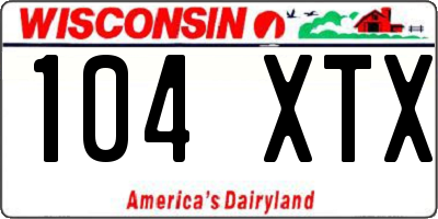 WI license plate 104XTX