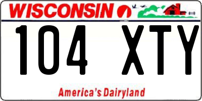 WI license plate 104XTY