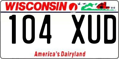 WI license plate 104XUD