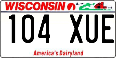 WI license plate 104XUE