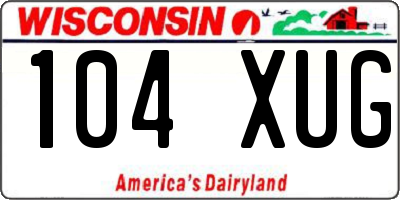 WI license plate 104XUG