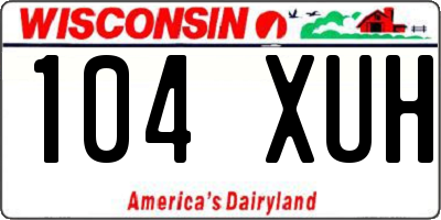 WI license plate 104XUH