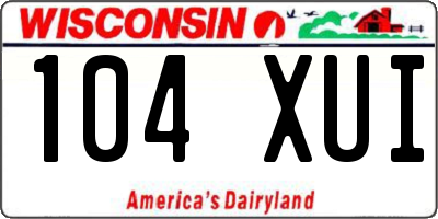 WI license plate 104XUI