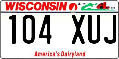 WI license plate 104XUJ
