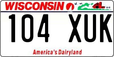 WI license plate 104XUK
